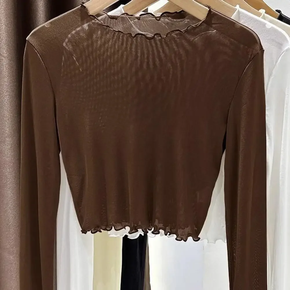 

Mesh Ice Silk Shirt Casual Long Sleeved Top Beach Holiday Beach Cycling Yoga Brand New Medium Stretch Elasticity
