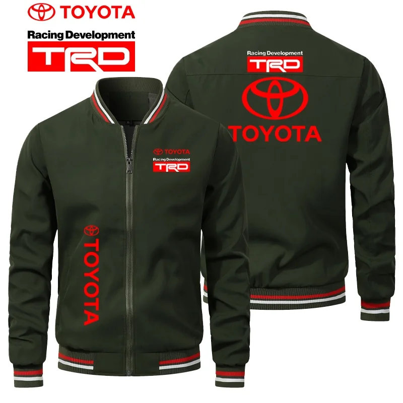 Men's Toyota Logo Windproof Jacket Print Zipper Solid Color Casual Fashion Outdoor Men's Motorcycle Jersey Jacket
