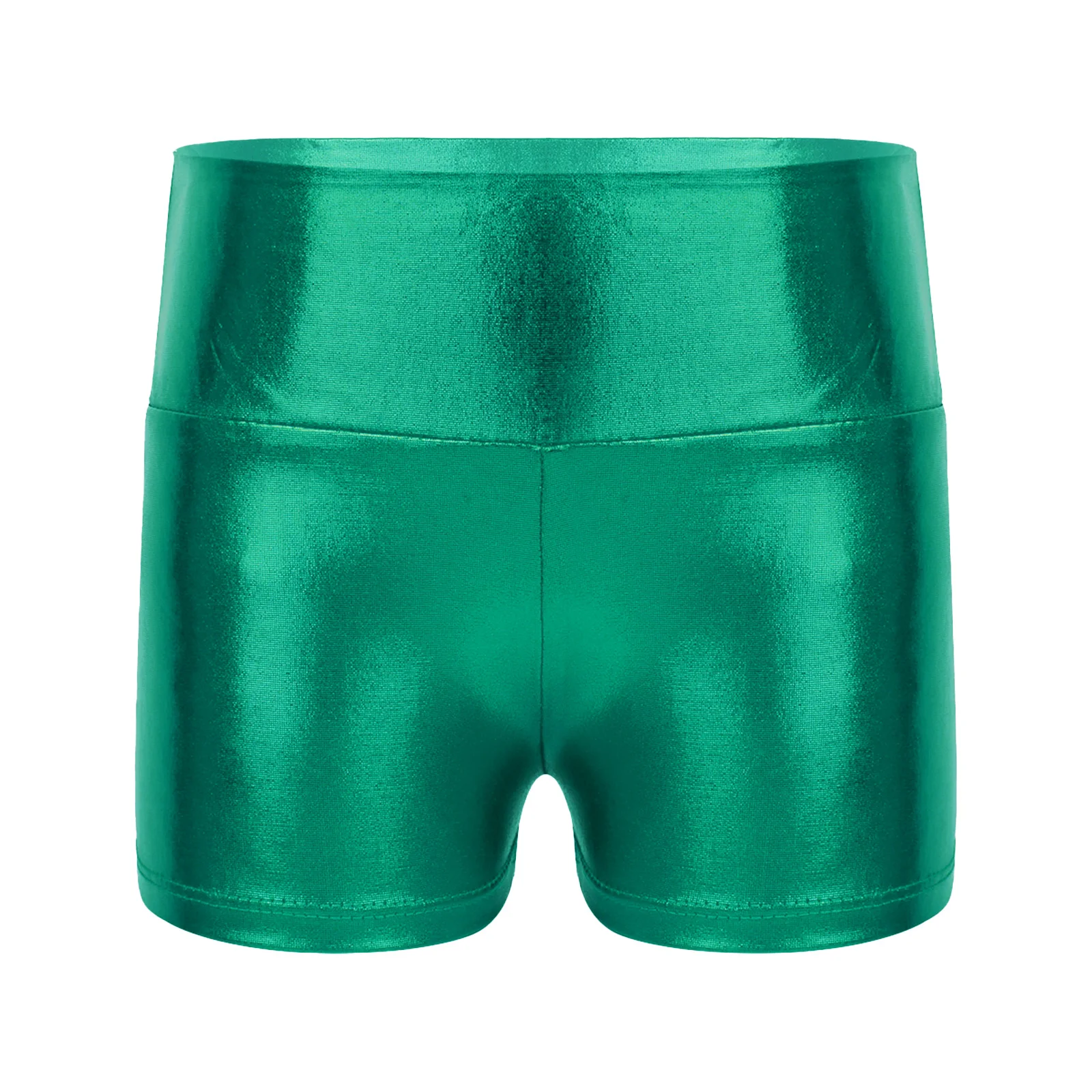 Kinder Mädchen Metallic Shiny Ballett Tanz Gymnastik Shorts Hosen Hohe Taille Fitness Workout Yoga Cheer Dancewear Activewear – Detail 4