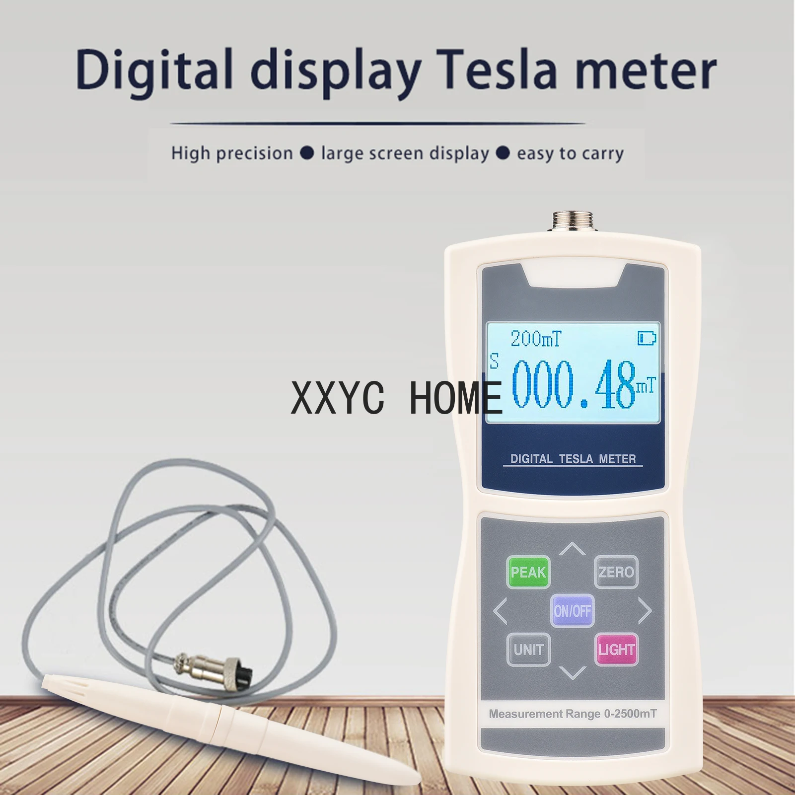

Digital Tesla Meter Gaussmeter 200mT/2000mT Standard Radial Hall Probe High Accuracy Sensitive Surface Magnetic Field Tester