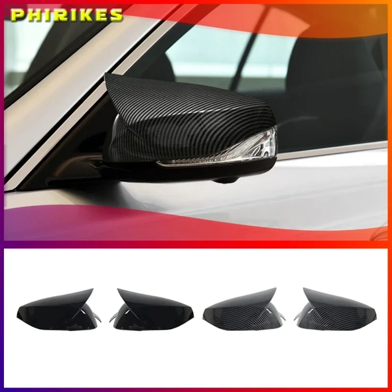 

2x Rearview Mirror Cover Side Wing Rear View Mirror Case Cover Glossy Black For Infiniti Q50 Q60 QX30 Q70 2014-2021 Car Styling