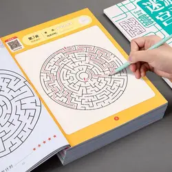 Livre de labyrinthe pour enfants, trouver la différence, entraînement à la concentration, intelligence, livre de jeu de labyrinthe en mouvement cérébral