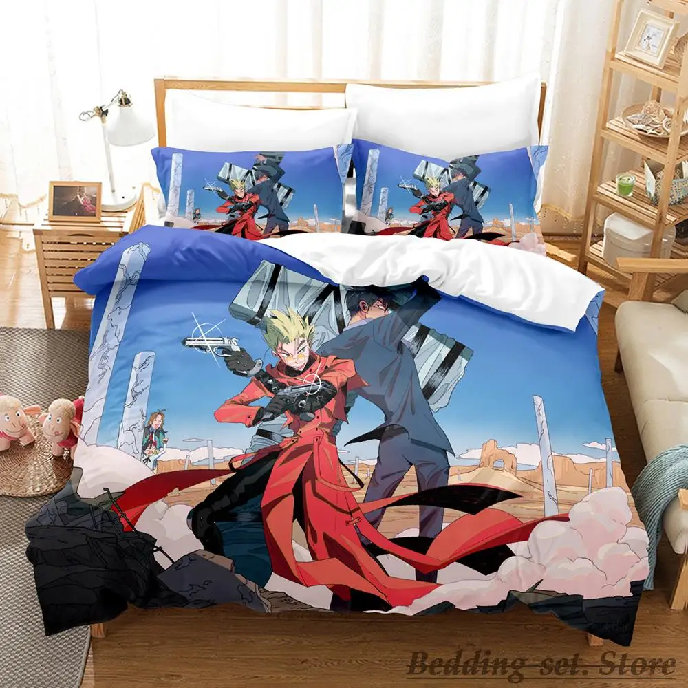 

2023 TRIGUN STAMPEDE Bedding Set Single Twin Full Queen King Size Bed Set Aldult Kid Bedroom Duvetcover Sets Anime parure de lit