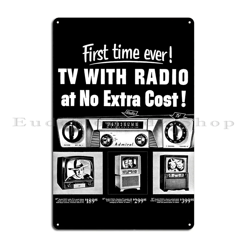 Walkie Talkies SPACE COMMANDER VIBRO-MATIC ADVERT Copy of TV WITH RADIO COMBO Metal Club Wall Mural Tin Sign Poster