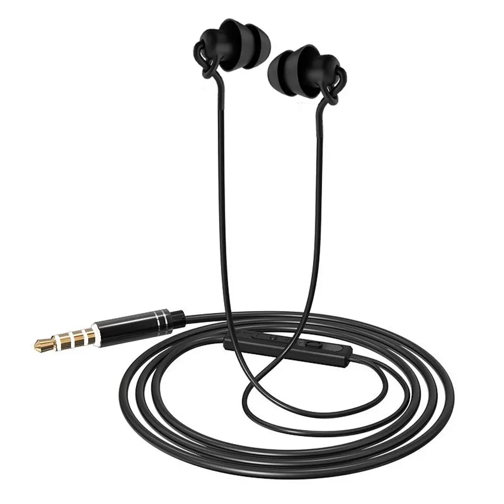 Wired Control TPE Wire With Microphone No Ear Pressure Bass Earphones ASMR Sleep Headste In-Ear Earphones In-Ear Earbuds