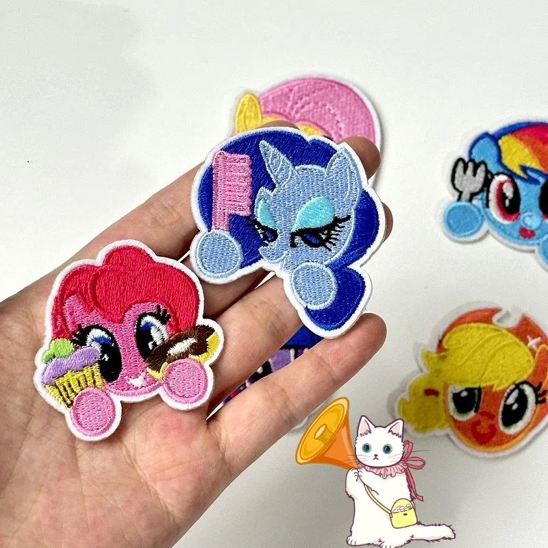 小さなポニーの刺embroideryステッカー,かわいいキャラクター,衣類アクセサリー,ファッショナブルな穴のあるパッチ,トワイライト,ピンキーパイ