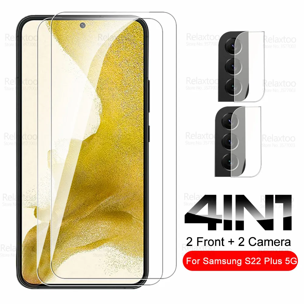 4in1 Camera Tempered Glass For Samsung Galaxy S22 Plus Screen Protector For SamsungS22 S22+ 5G 2022 S906B S901B Protective Film