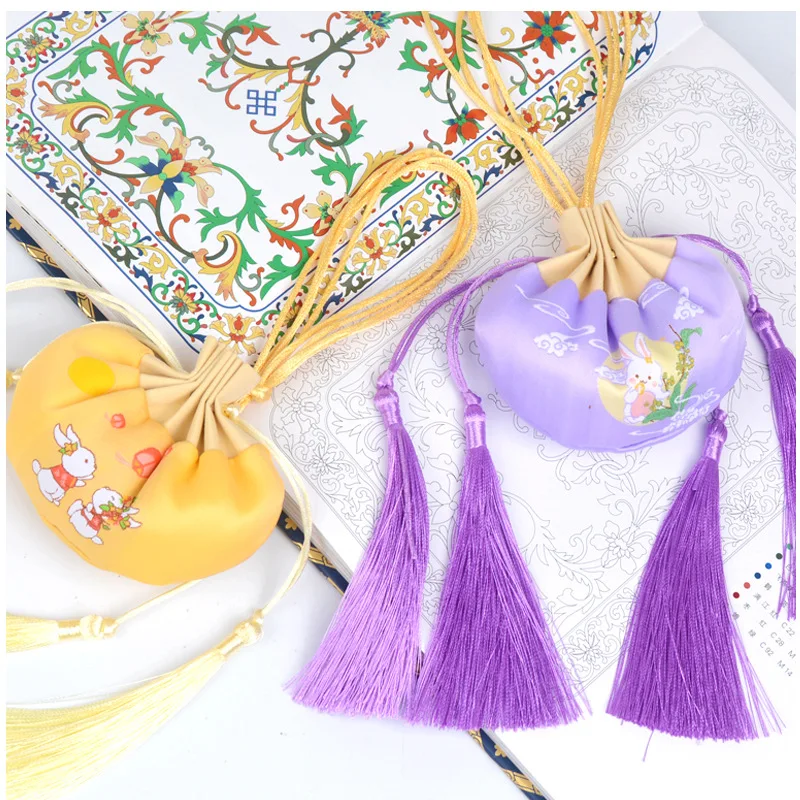 Chinese Style Tassel Sachet Gift Bags With Pearl String Christmas Birthday Party Cooikes Candy Bags Jewelry Storage Sachet Bags