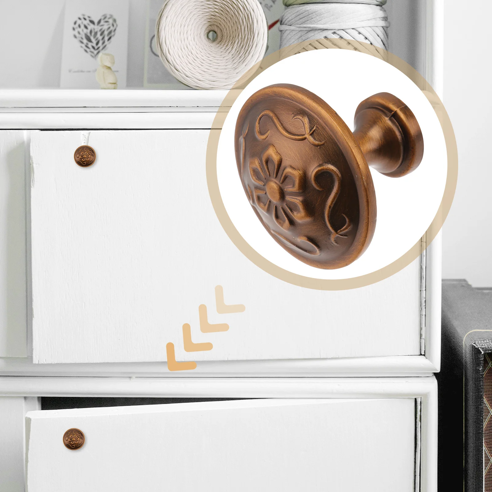 

2pcs Brass Handle Premium Material Smooth Durable Corrosion Resistant For Cabinet Wardrobe Door Drawer Furniture Accessory