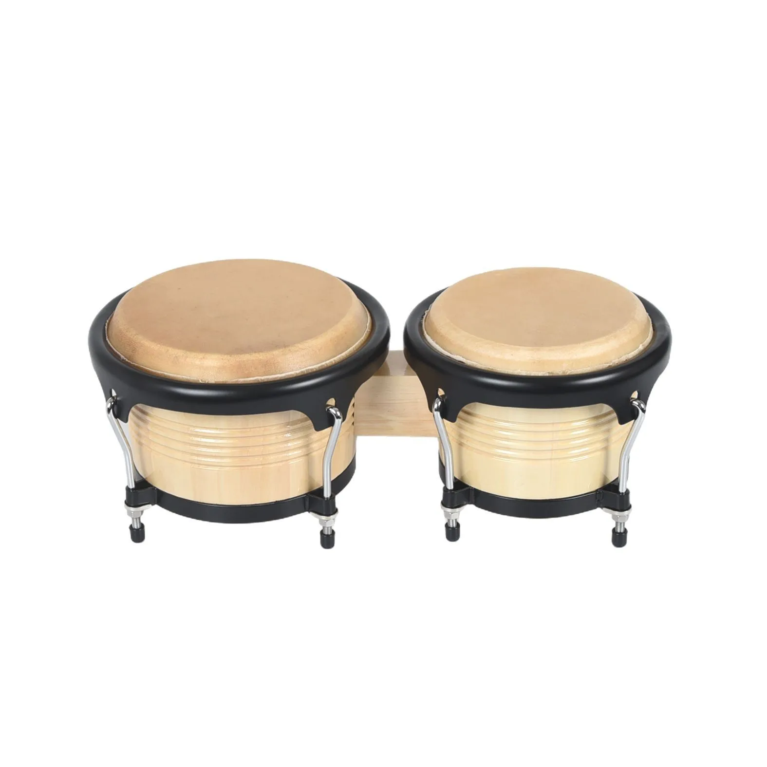Professional Bongo Set With Rack Natural Wooden Finish for Learners