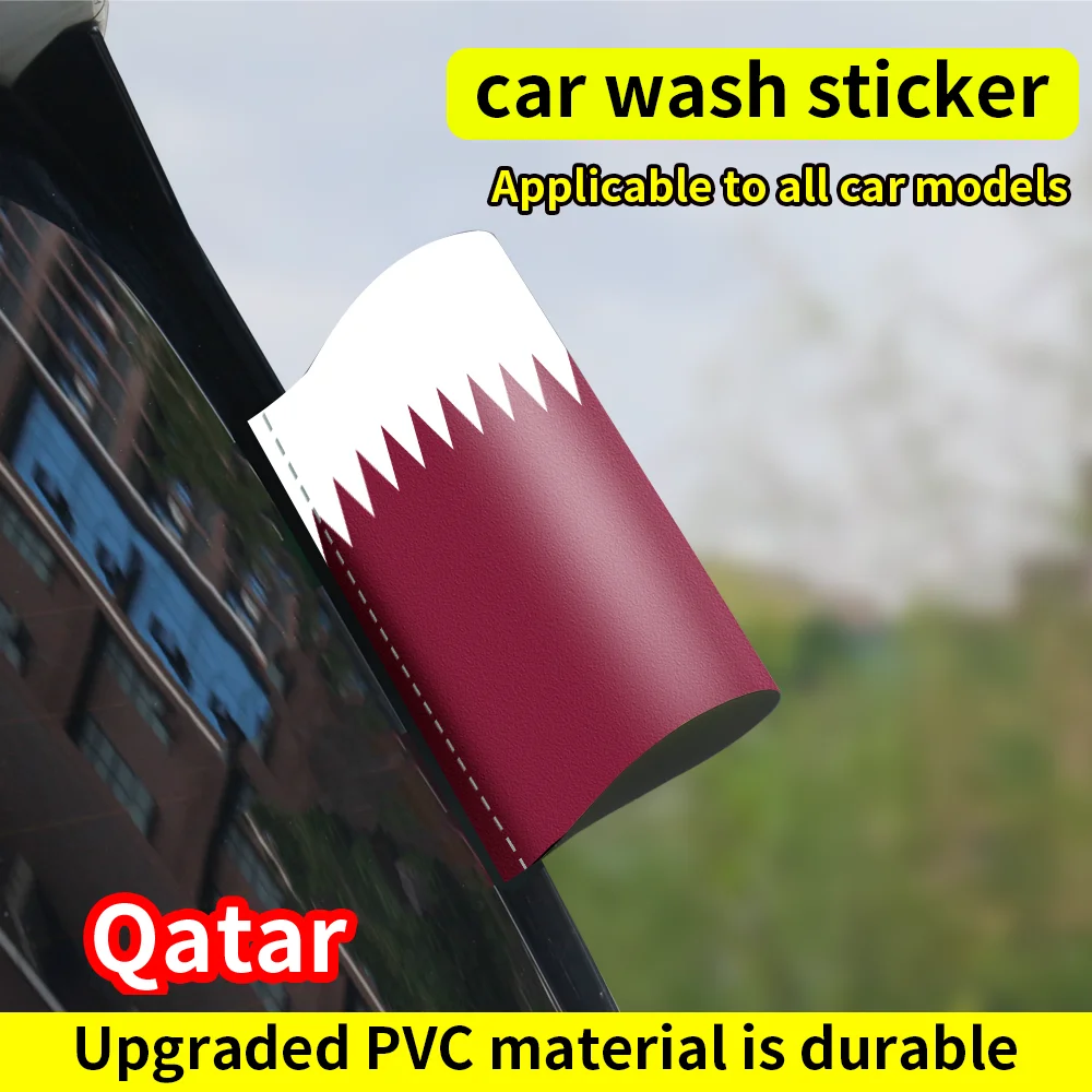 Qatar Flag Logo Sticker Window Trunk Label Wash Label Sticker Decal Waterproof Sunscreen Decorative Stickers Auto Accessories