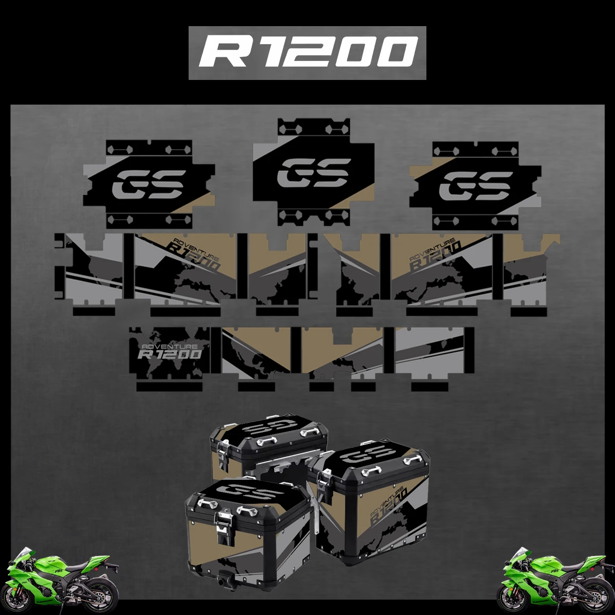 Motorcycle Stickers For BMW R1200GS R1200 GS 2004-2023 2022 2021 ADV Decorative Alloy Box Sticker Decal Set aluminium pannier
