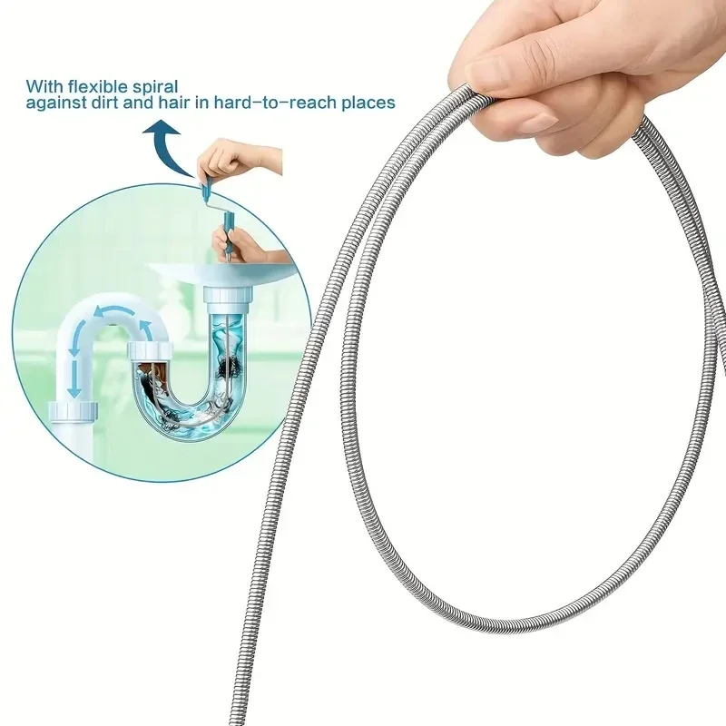 Hand Crank Drain Snake Kitchen Bathroom Floor Drain Pipe Clog Remover Plumbing Unclogger Tool