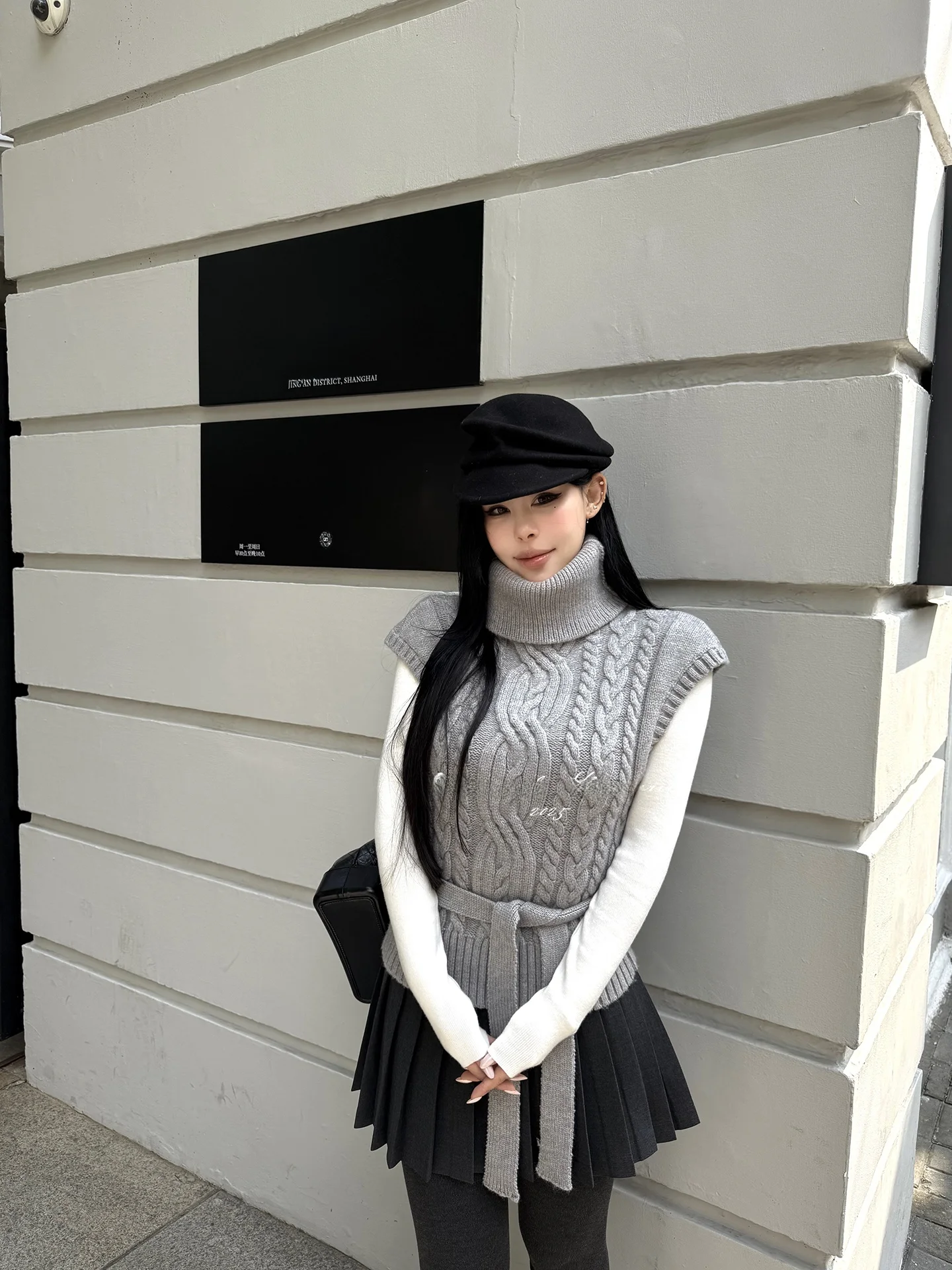 

Thiened High Collar Knitted Sweater Vest Women's Autumn Winter Faion Layering Thermal Top Bla Zen Seven New Arrival