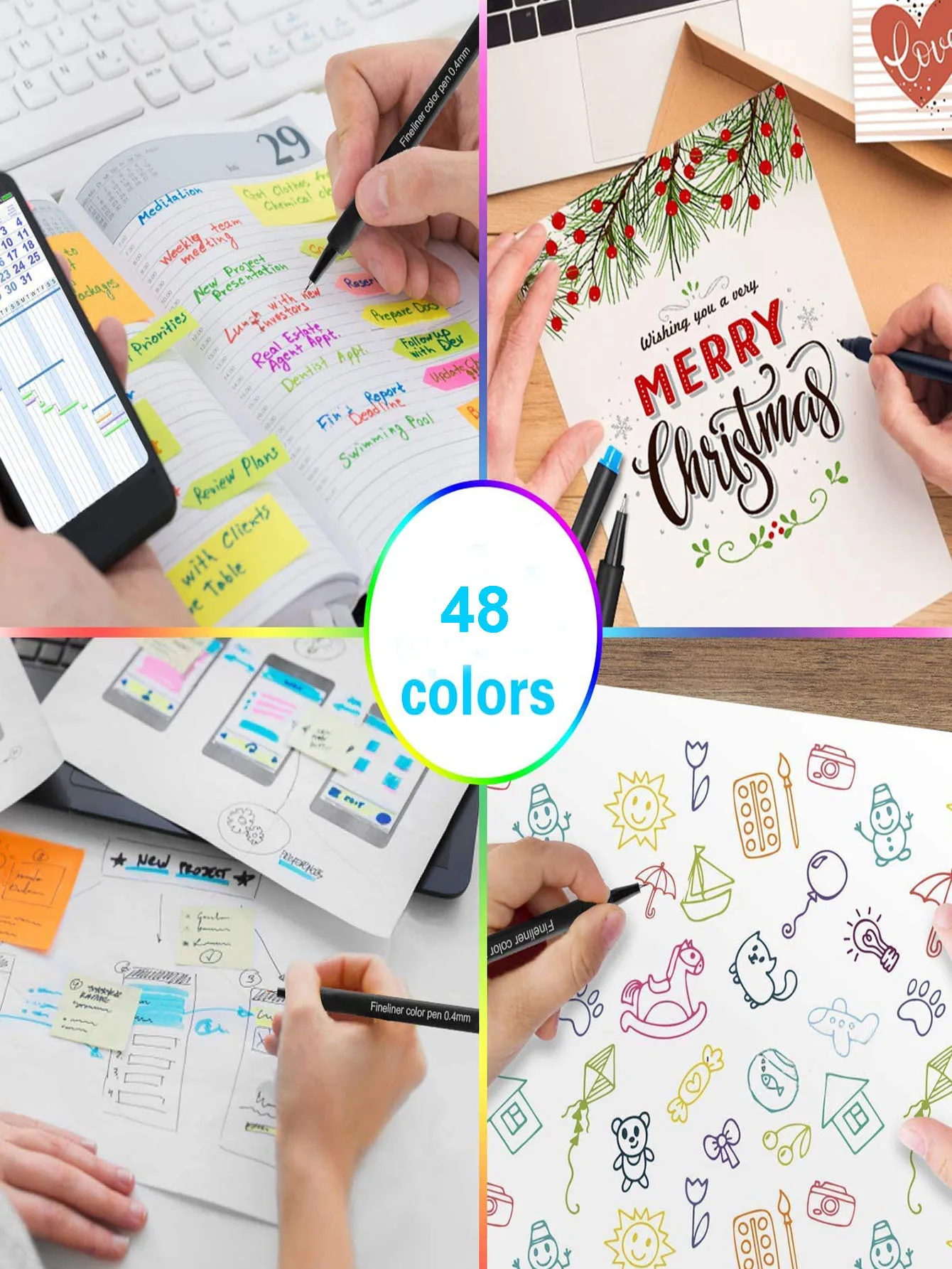Bview Art Colored Pens Fine Point Markers Fine Tip Drawing Pens Fineliner Pen for Journaling Writing Note Art Office image 6