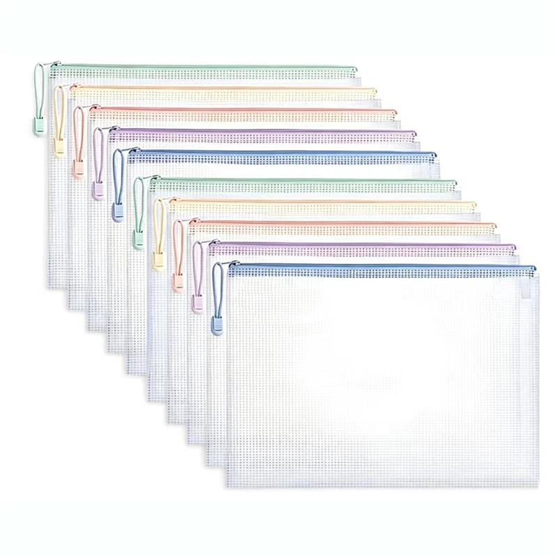 

Zipper Mesh Bags A4 A5 Plastic Waterproof Clear Storage Pouch For Travel Office Supplies Document File Bag