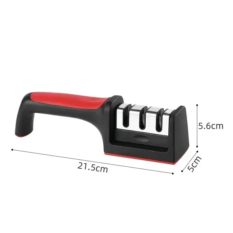 3-Stage Knife Sharpener Professional Kitchen Sharpening Tool with Non-Slip Handle for Chef Knives Scissors Home Cooking Supplies