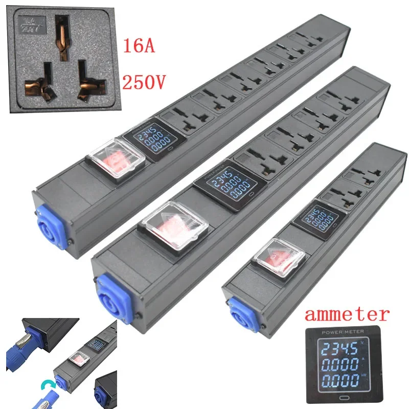 

PDU Power Strip Schuko Powerlink box усилитель мощности аудио 3P Авиационная вилка Амперметр US AU EU UK Израиль вилка универсальная розетка