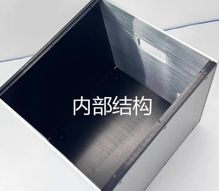 غلاف مزود طاقة منقسم من الألومنيوم مخصص ، حافظة ذاتية الصنع لعزل HIFI ، CNC ، معيار الولايات المتحدة ، 305x305x311mm