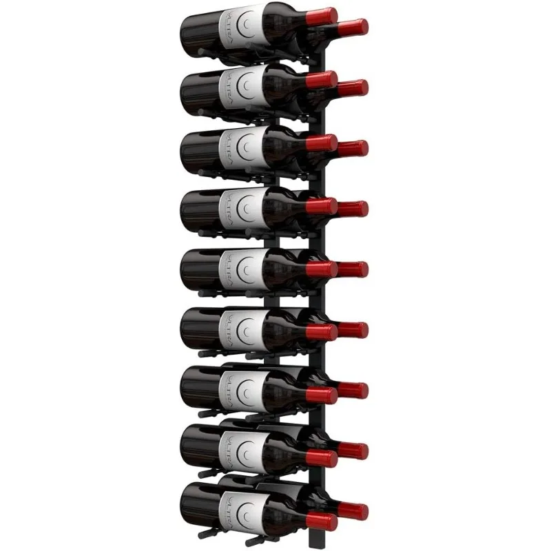 

Ultra Wine Racks Wall Mounted Label-Out Racks 3 Foot 2 Deep,Matte Black,18 Bottles - Modern Metal Storage,Modular
