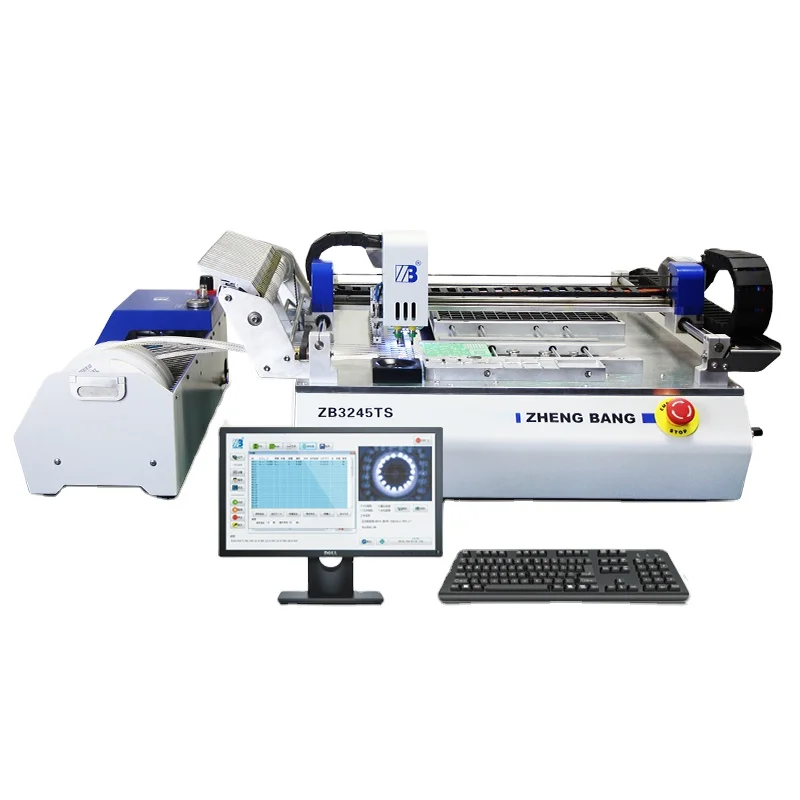ZB3245TS High Speed Precision Smt Pick And Place Machine Desktop 2Head Pcb Assembly Machines LED Making Machine With 3 Camera