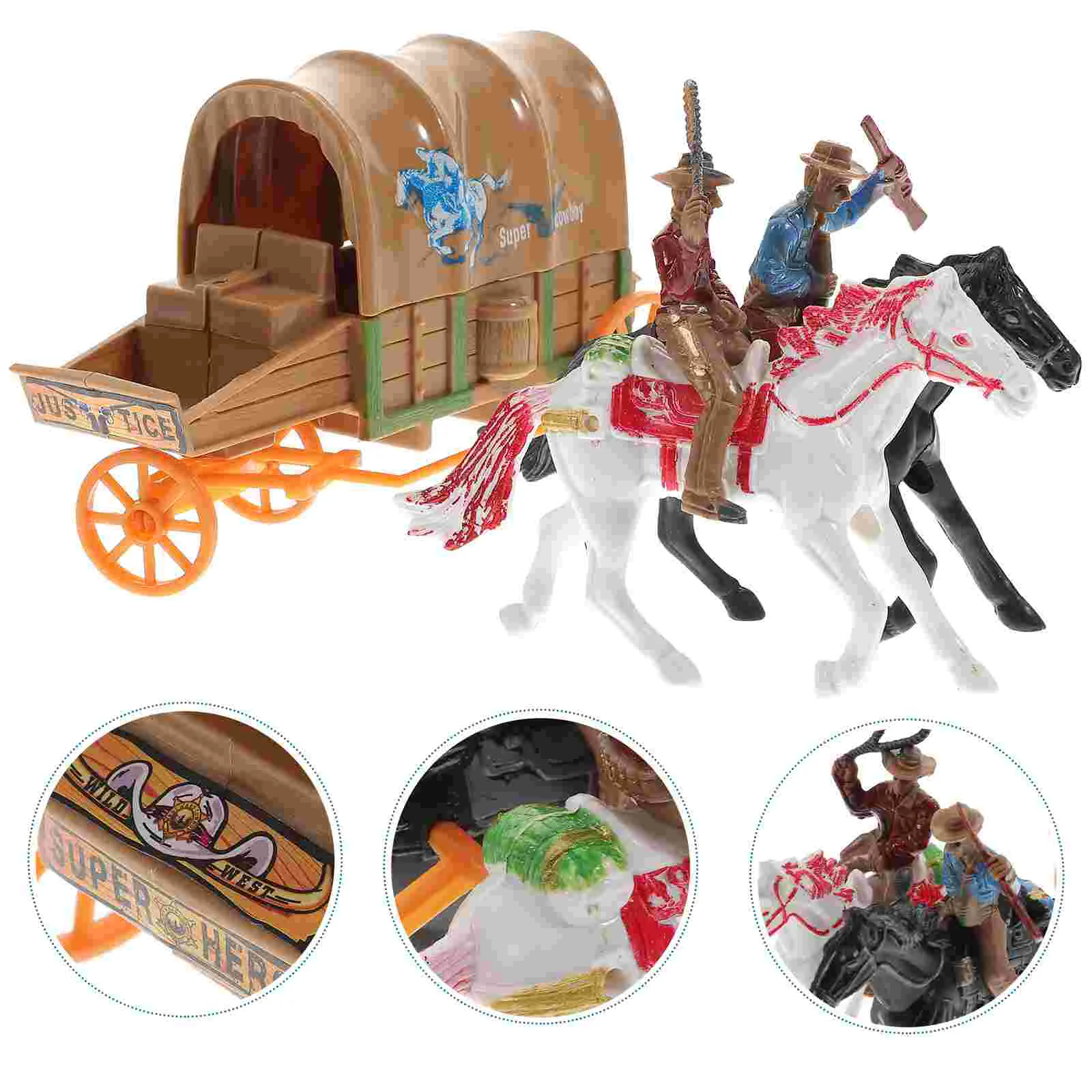 Cowboy Culture Toys Carriage Crafts Action Figure Western Model Character Decorations Simulation Adornment