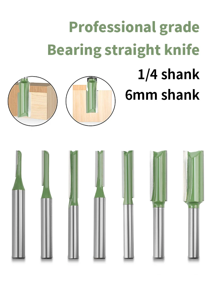 

1-7pcs 6mm 1/4 inch Shank Single Double Flute Straight Bit Milling Cutter for Wood Tungsten Carbide Router Bit Woodwork Tool