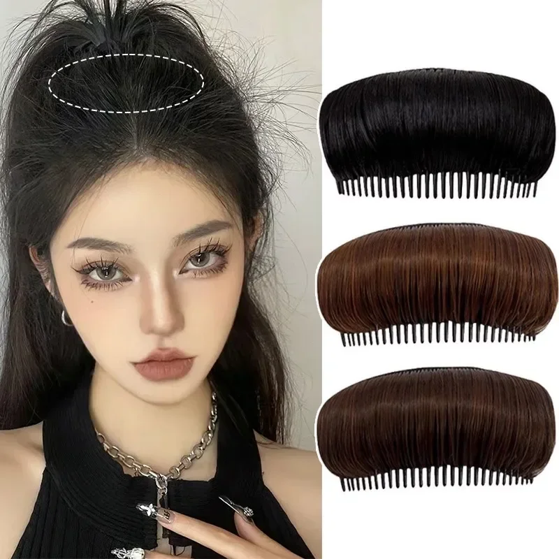 Invisible Fluffy Hair Pad Puff Hair Head Cushion Synthetic Pad Clip Bun Bump It Up Volume Hair Base Women Girl Style Accessories