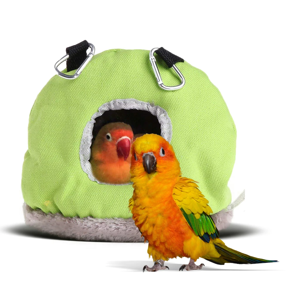 

Warm Bird Nest Hammock Green Parrot House Pet Bed Winter Cotton Sleeping Bed Cozy Comfortable Ideal Small Pets Bird Cage