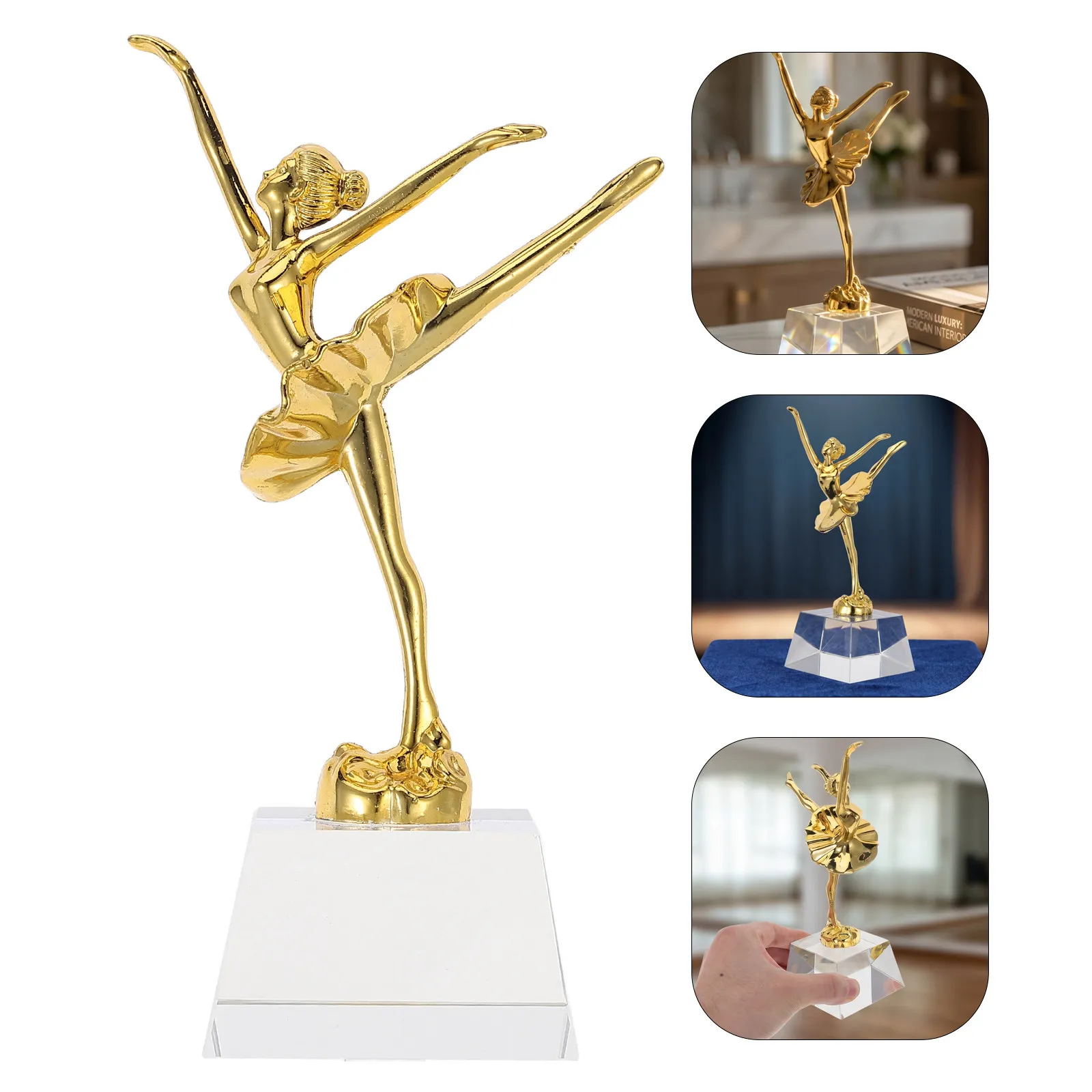 Plastic Dance Contest Trophy Gold Ballet Dance Trophy Award Small 7.2 Inch Participation Award Ballroom Event Prize