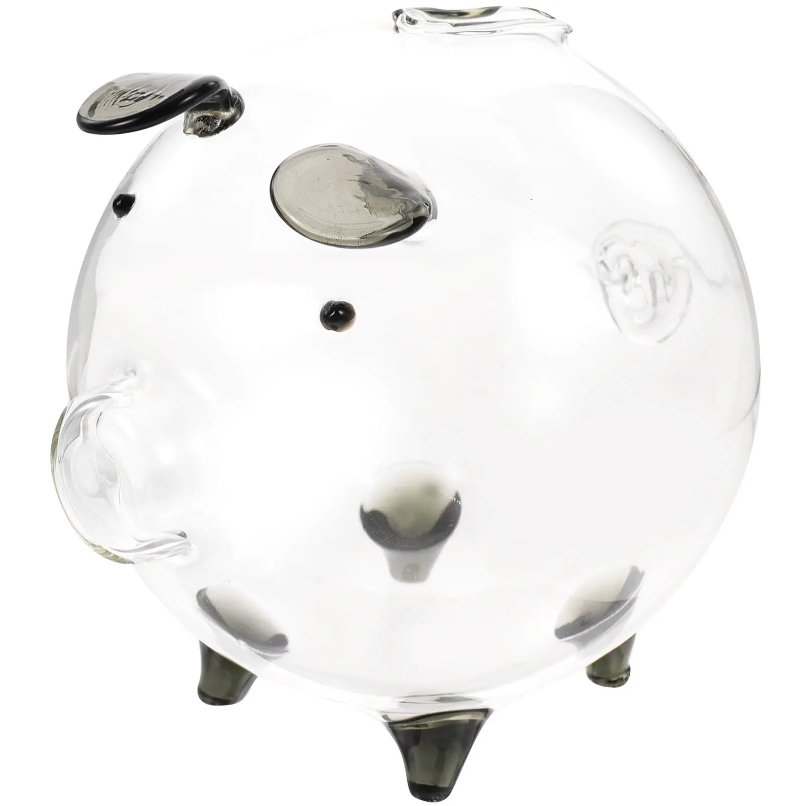 Clear Glass Piggy Bank Creative Pig Shaped Money Box for Daily Savings Coins Bills Change Household Decorative Saving
