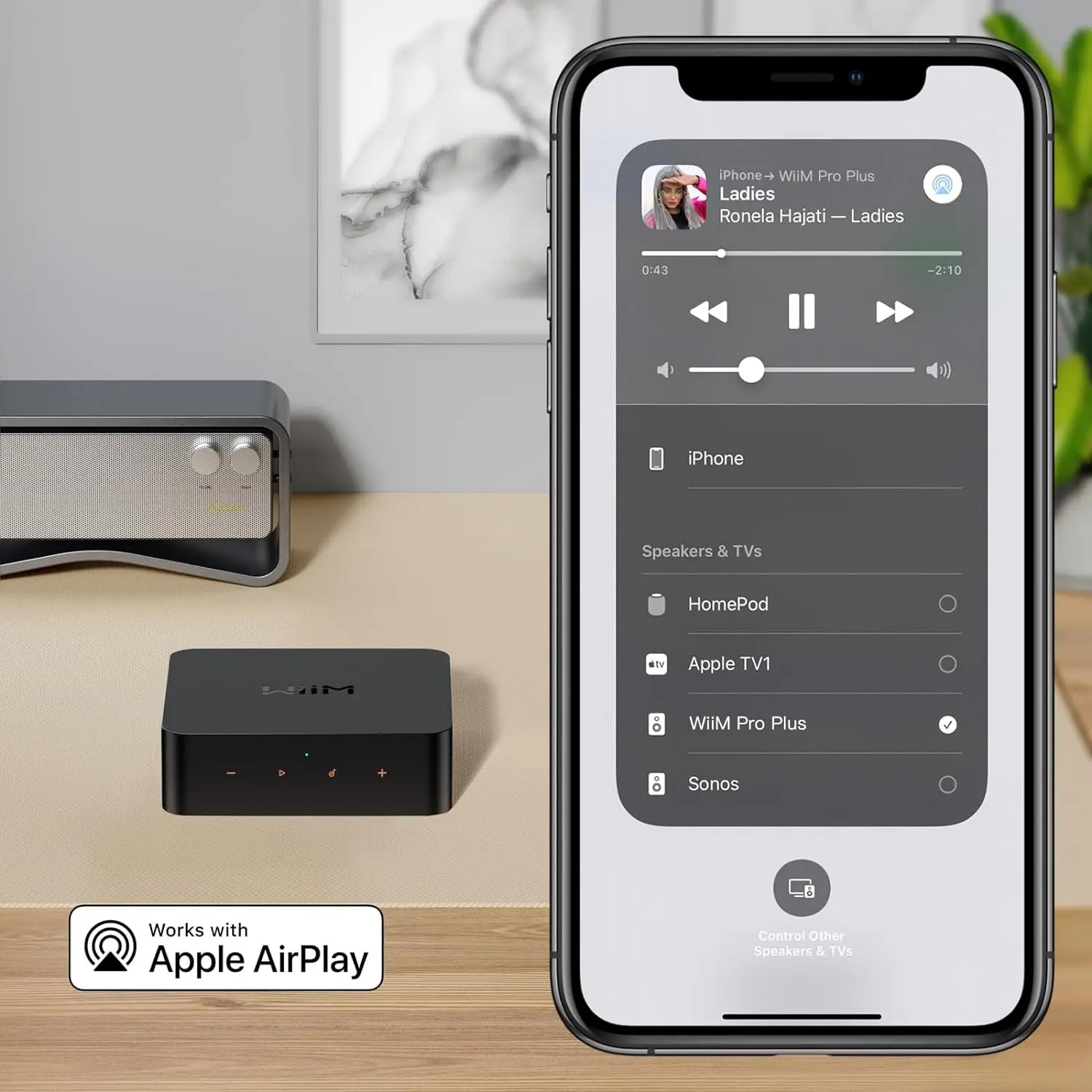 Pro Plus AirPlay 2 odbiornik, Chromecast Audio, Multiroom Streamer z Premium AKM DAC, sterowanie głosem, współpracuje z