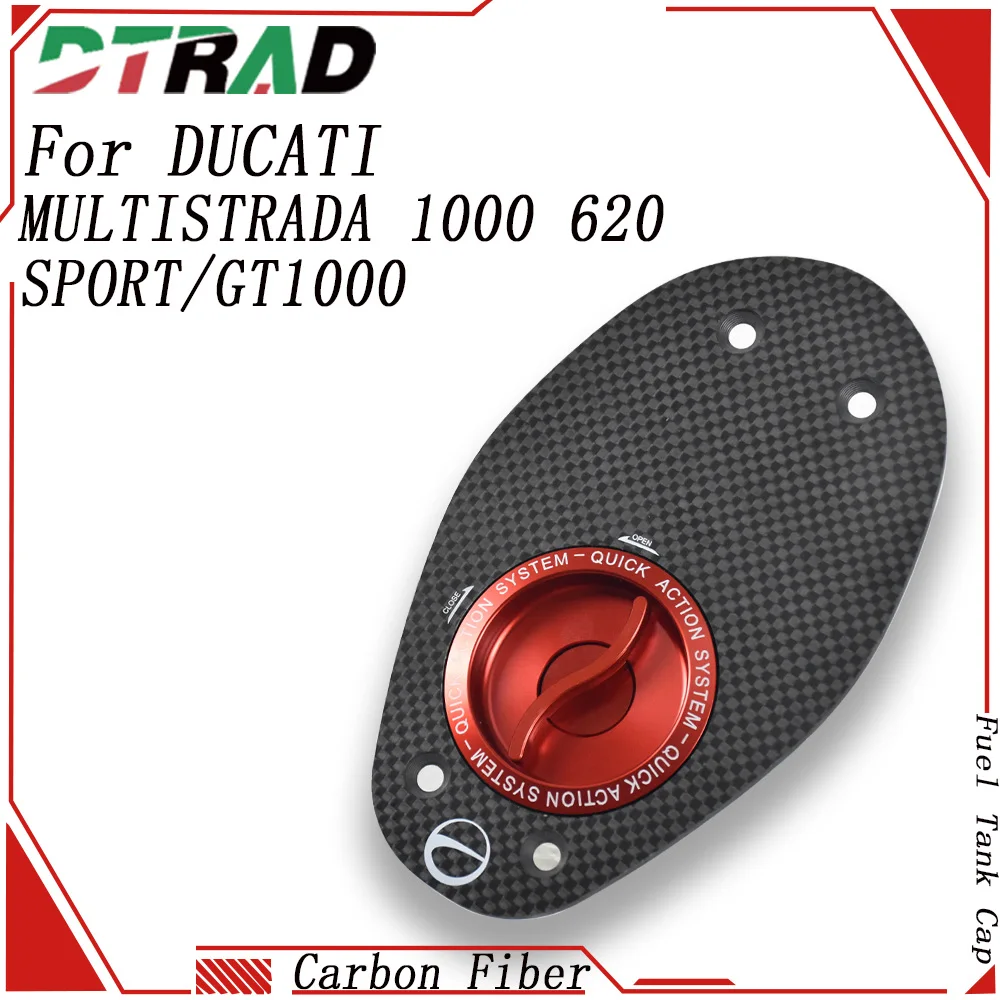Carbon Fiber Quick Action Fuel Filler Cover For DUCATI MULTISTRADA SPORT 1000/S 620 GT1000 Motorcycle Keyless Petrol Tank Cap