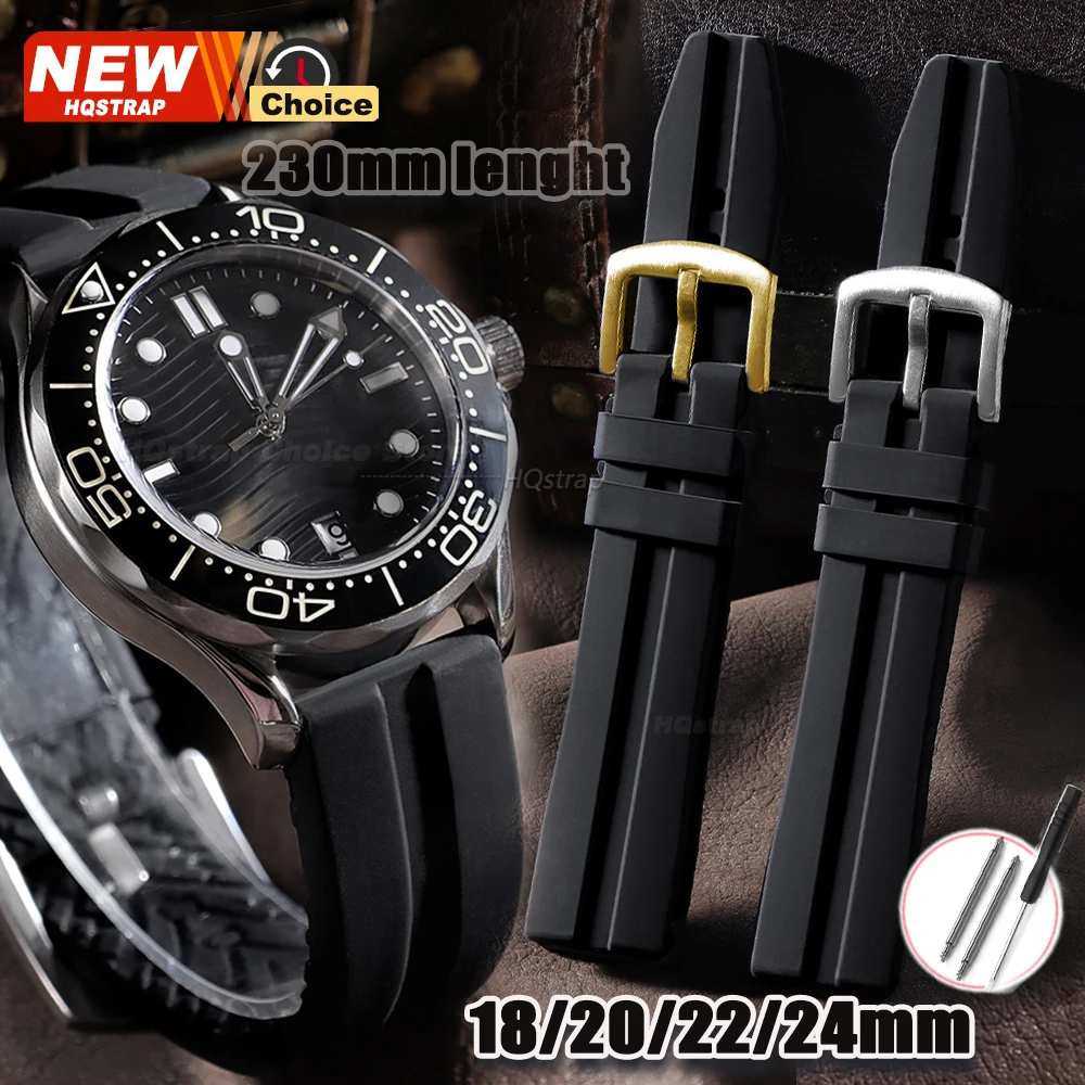 Big Wrist Silicone Watch Band 18mm 20mm 22mm 24mm Extended Length Sports Rubber Watch Strap Watchband Men Wristband Bracelets