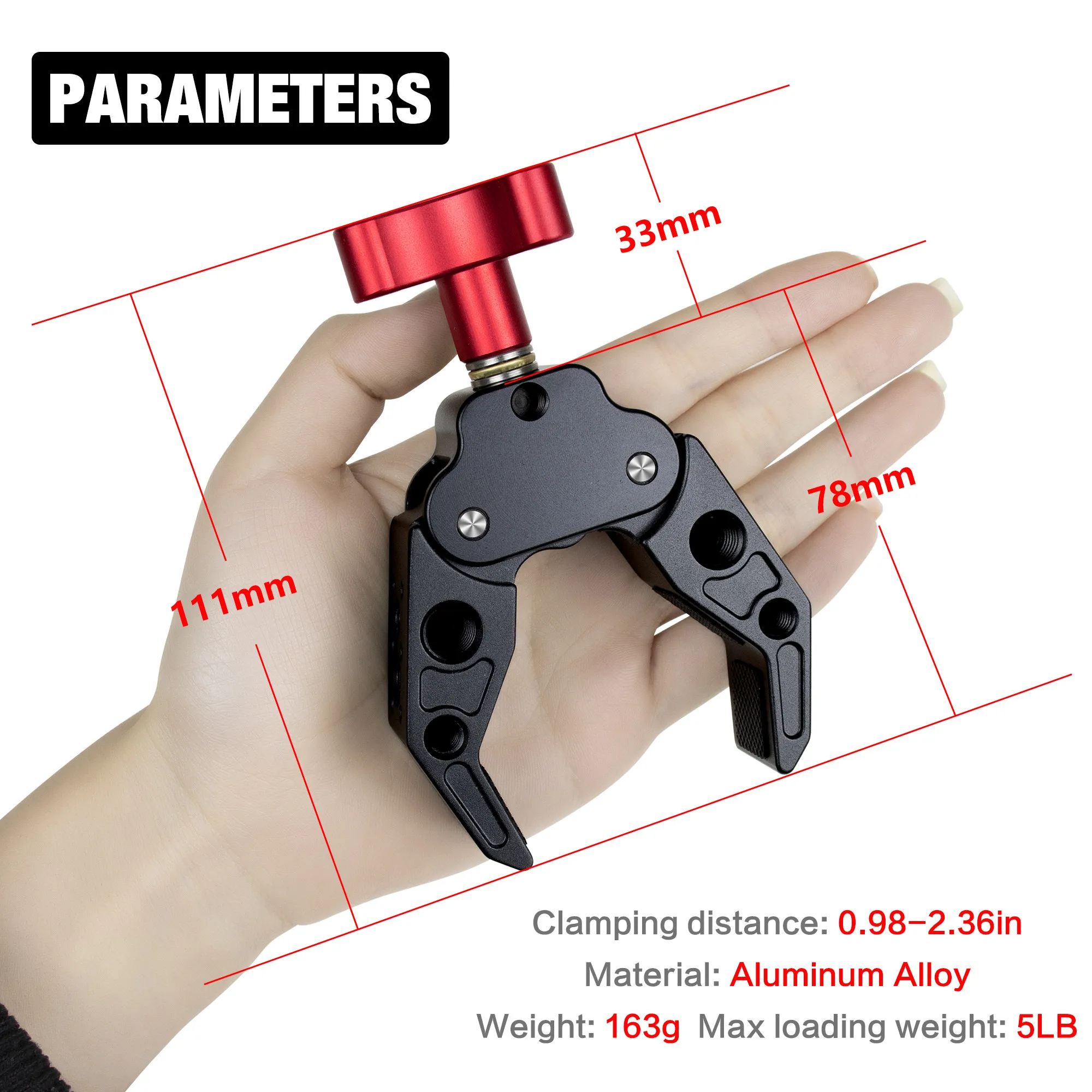 Aluminum Alloy Large Crab Clamp Universal Multi-Function Magic Clip Photography Fill Light Expansion Bracket