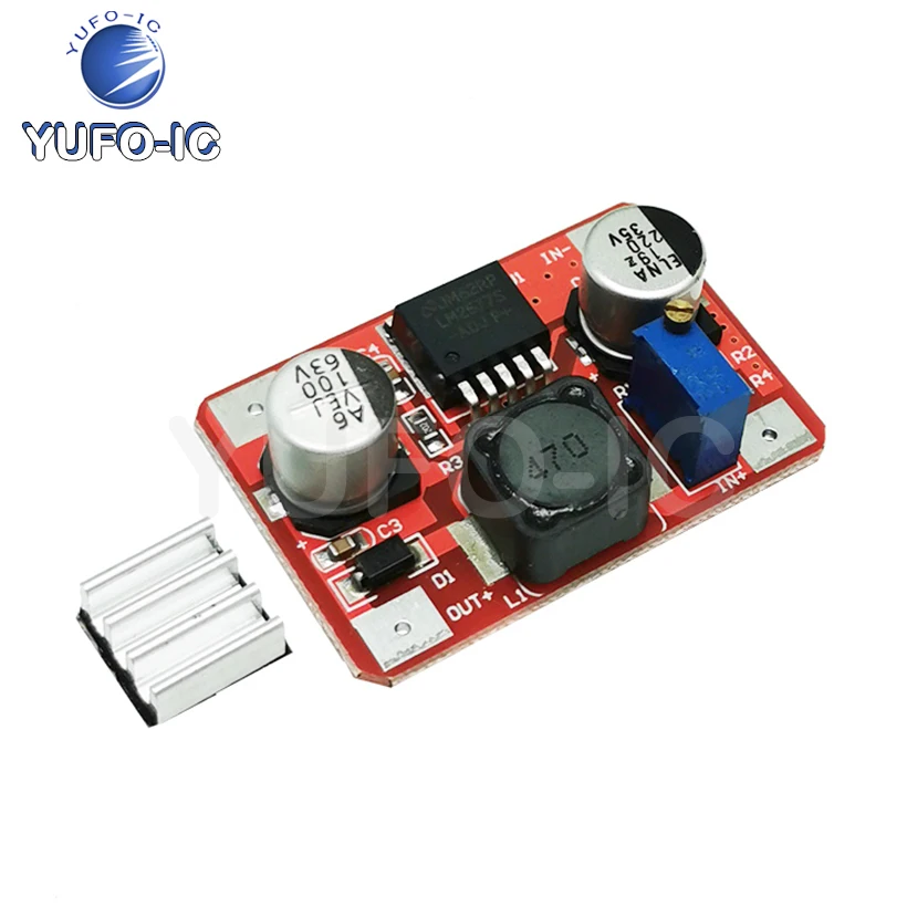 Free Ship 1PCS Lm2577 IN3.5-35V OUT5-56V Red High Voltage DC Boost Module With Indicator Light