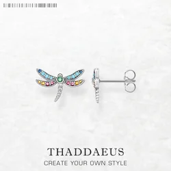 Stud Earrings Dragonfly,Europe Bohemia Fine Jewerly For Women Gift In Solid 925 Sterling Silver