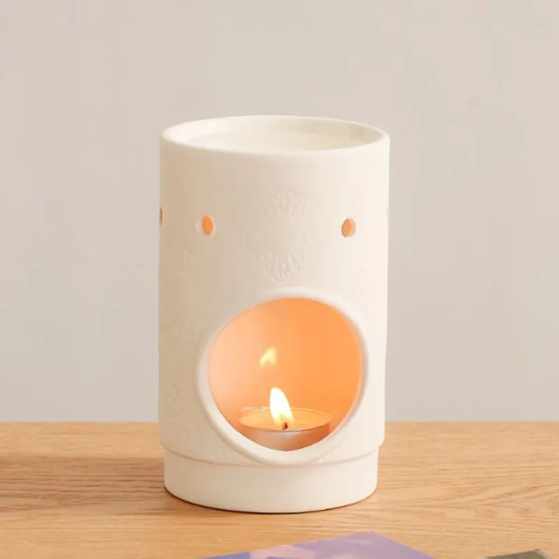 Porcelain Frosted Grain Essential Oil Burner Candle Holder Oil Lamp Spa Yoga Indoor Smell Fragrance Item Home Decor