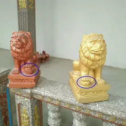 Summer Breeze Fo Dog Lion Pair Set, Plastic Gardening Statue Mold, DIY Concrete Sculpture Mould, ABS Plastic H35cm/ 13.78in