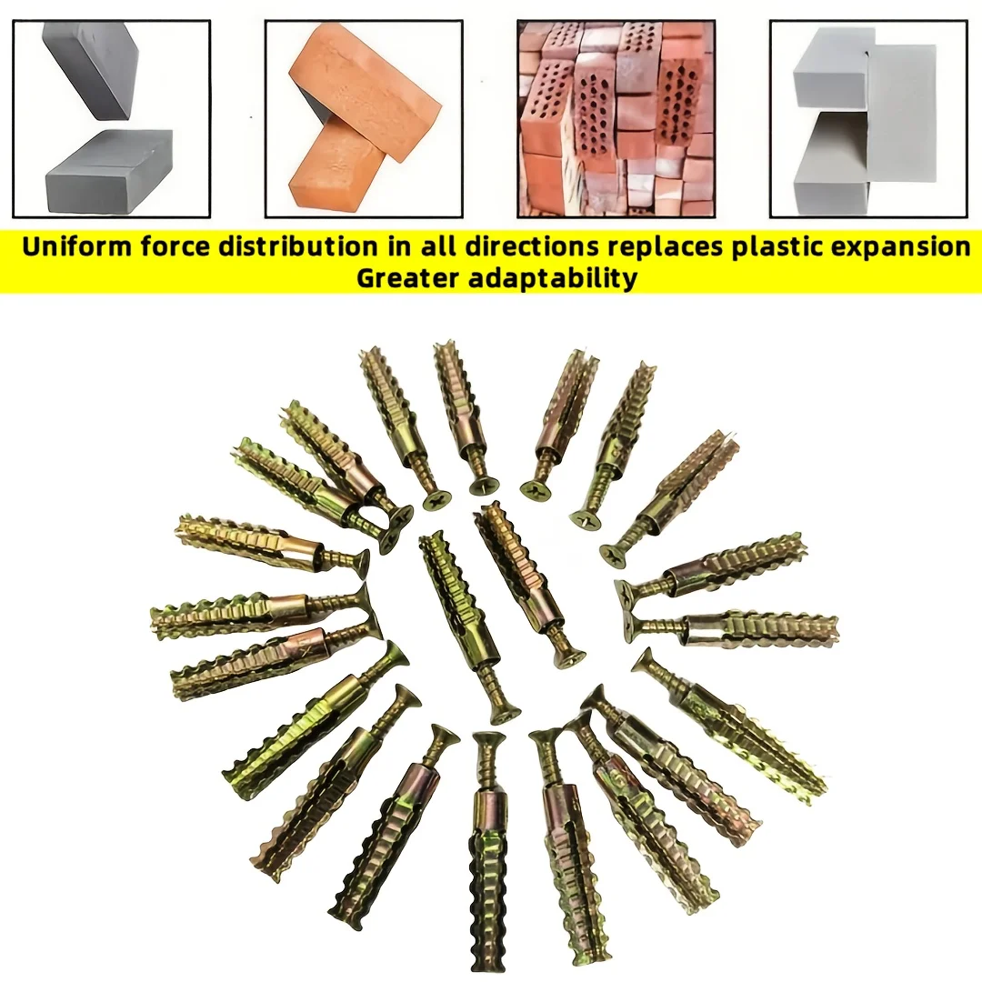 Serrated Expansion Pipe Screw Set Anti-Skid Compression Metal , Suitable for Home Maintenance Kit, High Toughness,