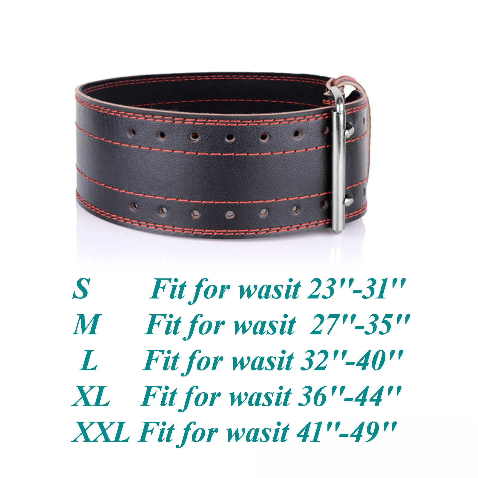 Rhythnastics Fitness Weight Lifting Belt -Leather Gym Belts for Weightlifting, Powerlifting, Strength Training, Squat