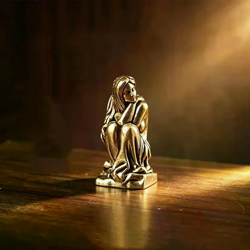 Brass Modern Beauty Statue Ornaments Desktop Office Bedroom Desktop Handicrafts Beauty Art Simulation Model Ornament Collection