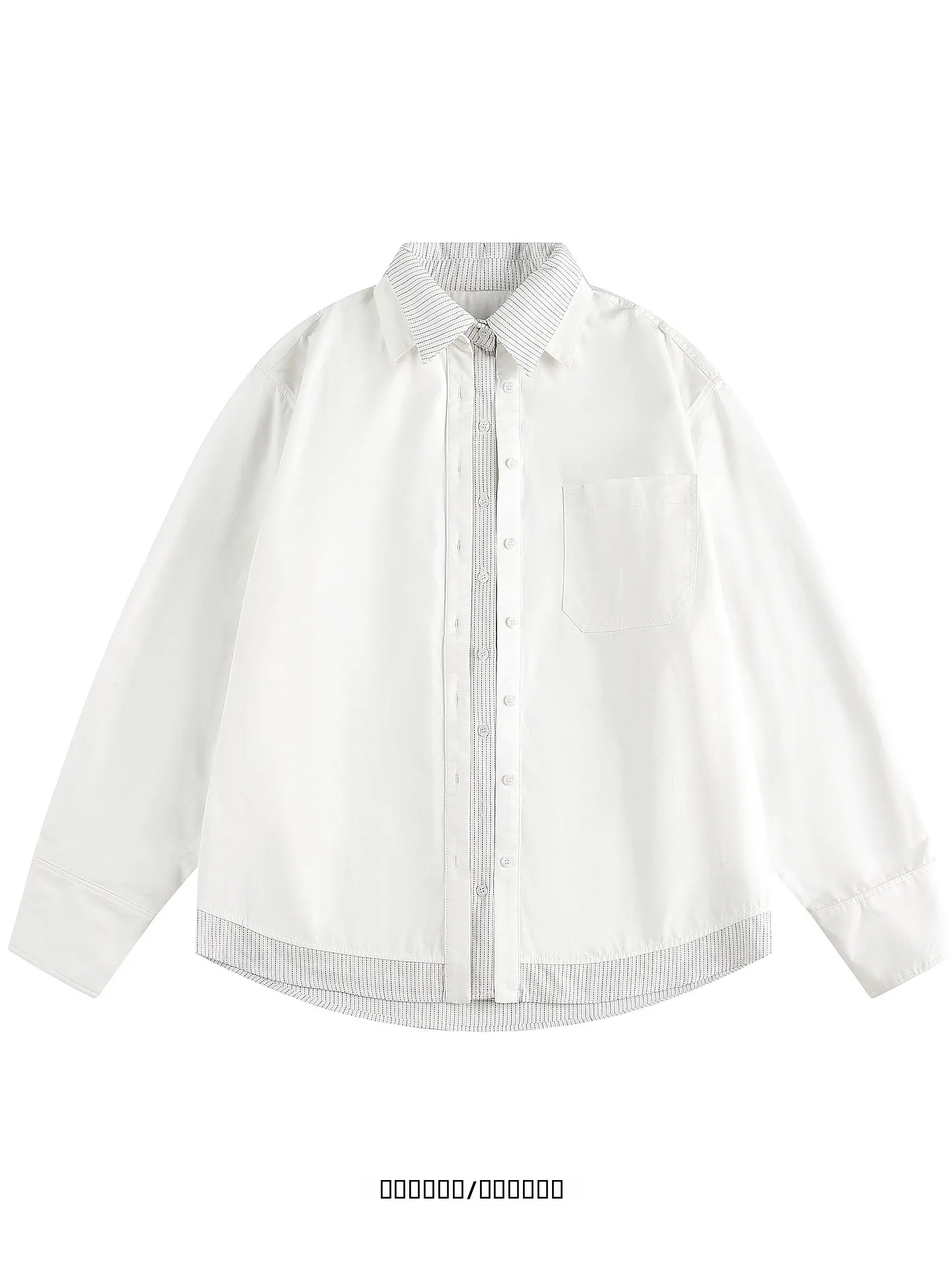 

Свободная рубашка с длинным рукавом в полоску, с воротником и вставками, в стиле пэчворк, для пар, дышащая, из хлопка, повседневная, для весны и осени