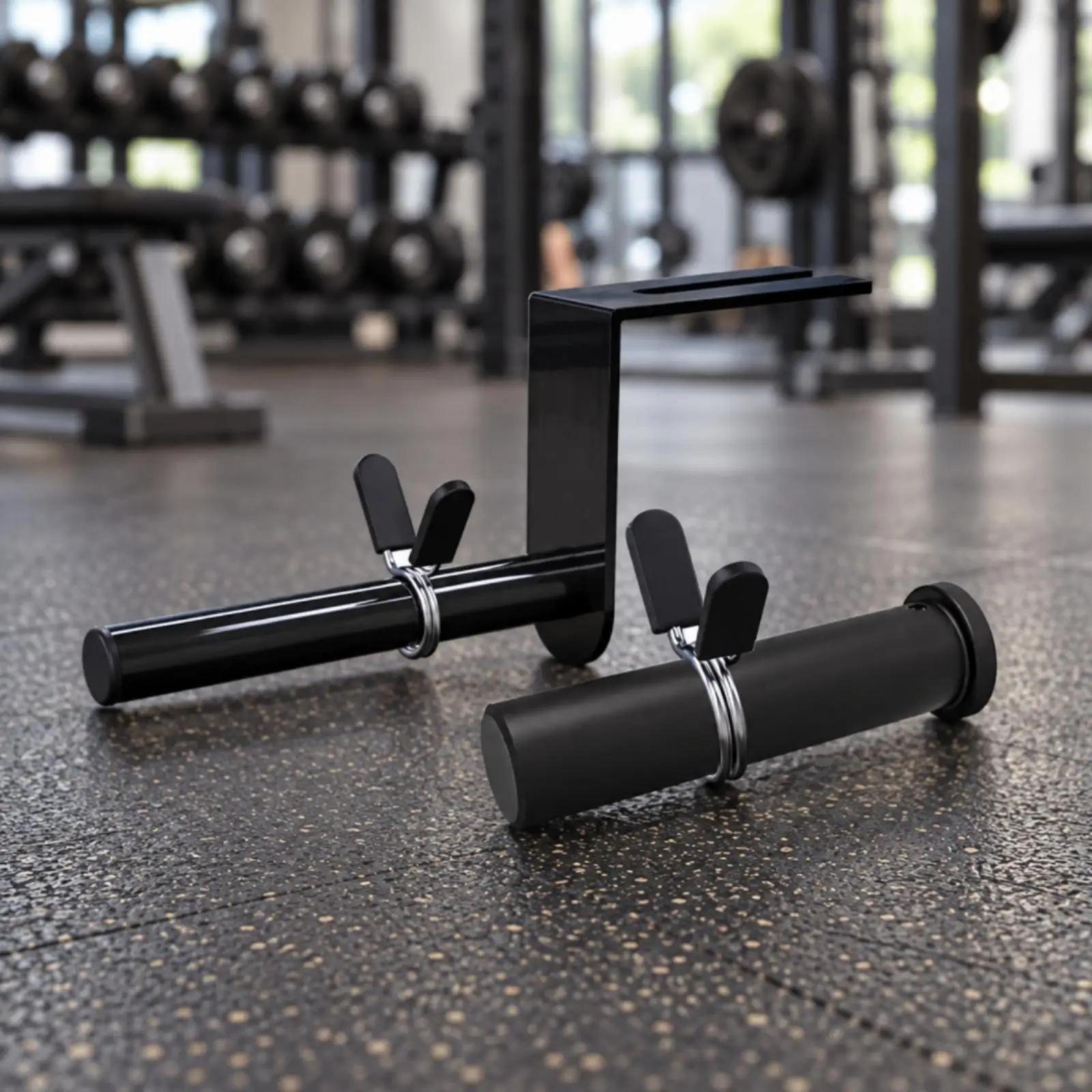 Weight Plate Storage Rack for Cable Machine Steel Loading Bar Adapter 130mm Support Section with 28mm Mounting Slot for Gym