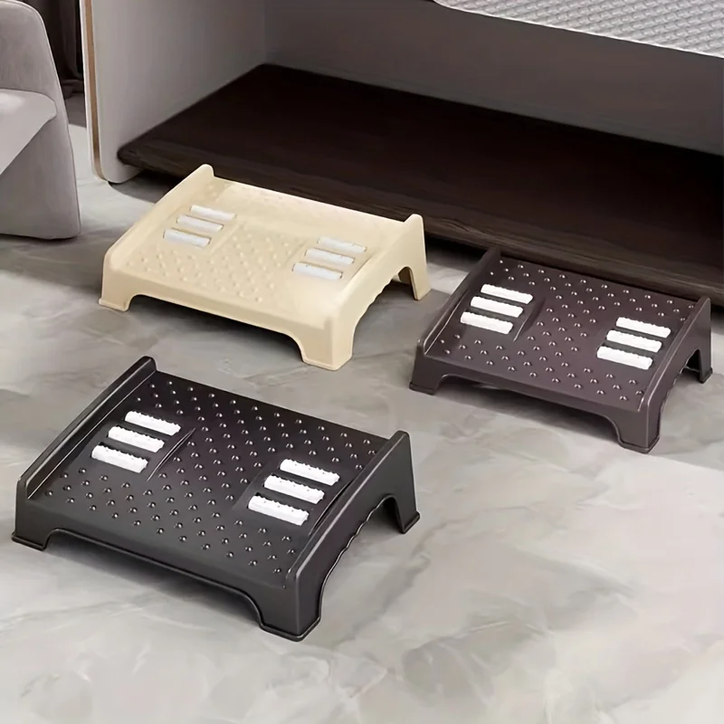 Descanso de pés de plástico ergonômico com massageador para uso em escritório e banheiro - Penico agachado para adultos - Apoio para os pés sob a mesa para conforto