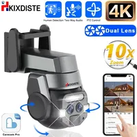 Carecam Pro 4K 8MP Dual Lens Wireless Camera Human Detection 10X PTZ Zoom Color Night Vision CCTV  Intelligent Monitoring Camera
