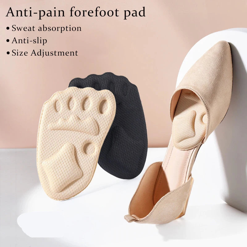 High Heels Non-slip Front Sole Pads Women's Sponge Thickened Shoe Pads 6D Slow Pressure Insole Anti-pain Orthopedic Half Pads