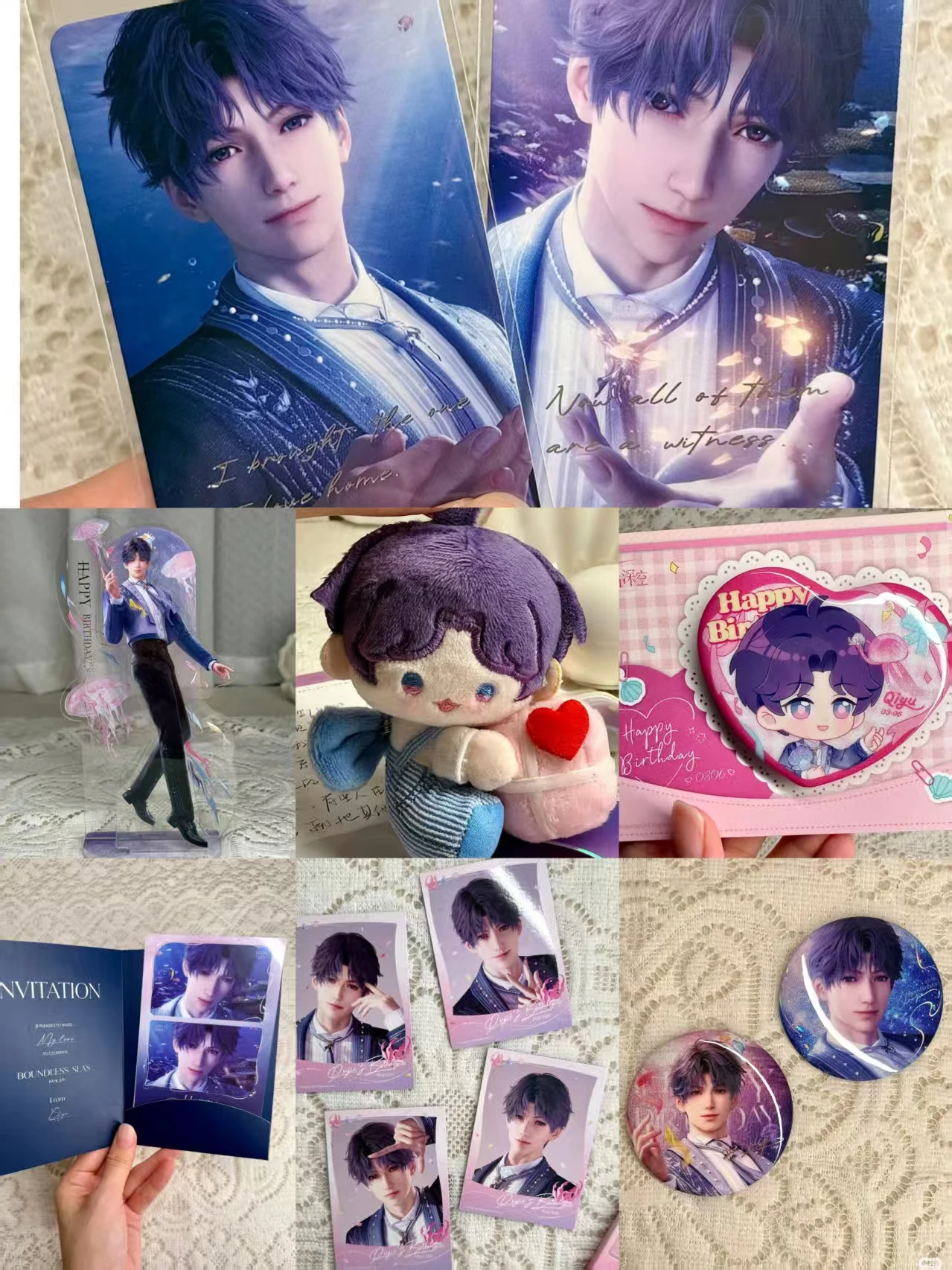 

[Official Merchandise] Love and Deepspace Rafayel 2025 Birthday Boudless Seas Badge Polaroid Acrylic Plaque Light Painting Card
