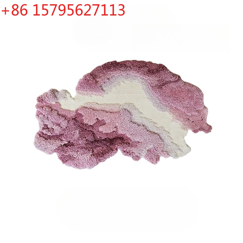 

Nordic high-end bay window mat wool study special-shaped purple light luxury art bedside blanket
