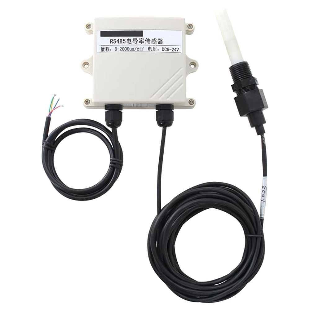 

High-Precision Liquid Conductivity EC Value Sensor Current Voltage Probe Water Quality Transmitter RS485 0-5V 4-20MA Output